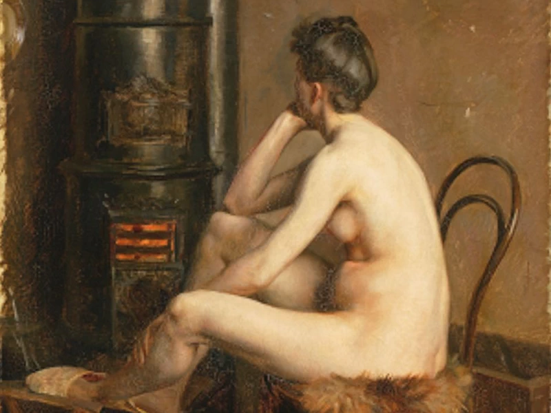 1850-Valdemar Irminger - La modella si sta riscaldando